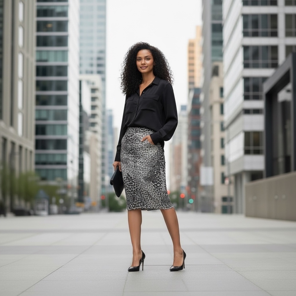 Mother, Shadow Leopard Full Button Midi Skirt, 28